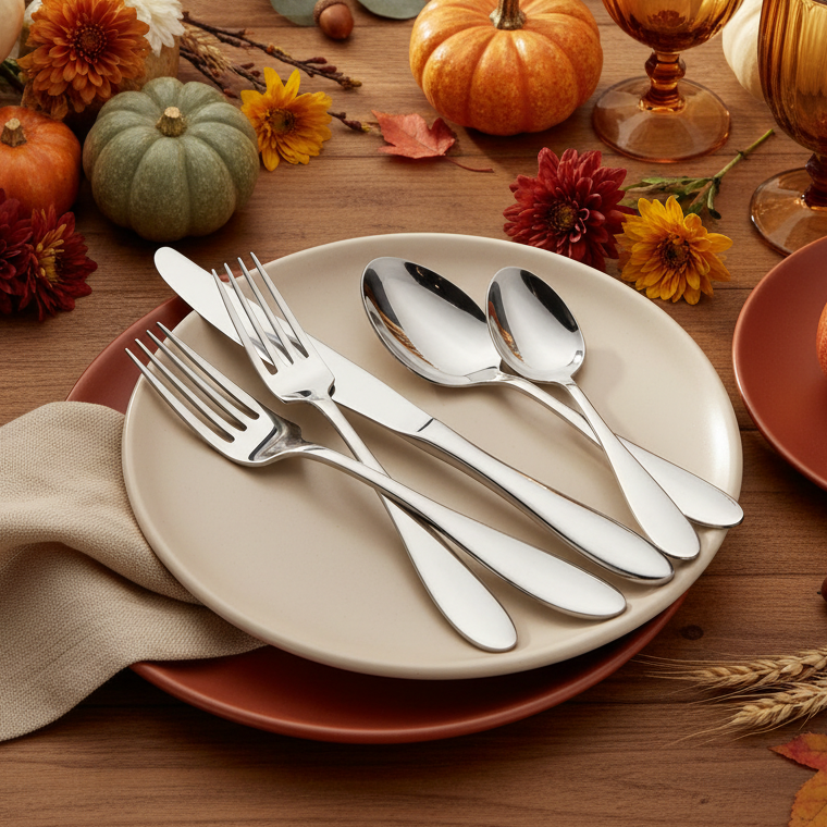 Betsy Ross - 65 Piece Set (Includes 5 Piece Service Set) - With Solid Handle Knife