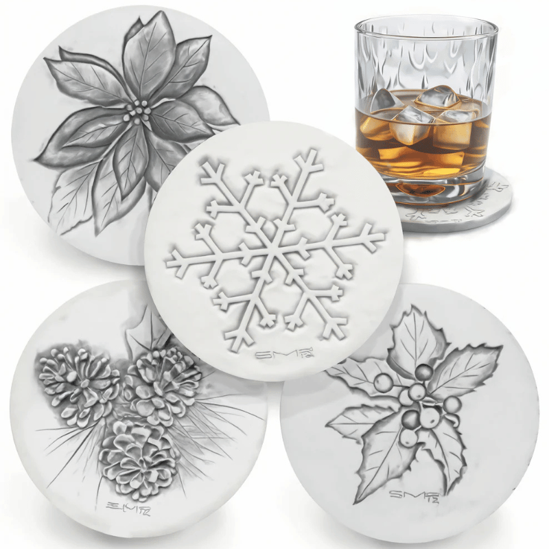Holiday Drink Coasters Set of 4