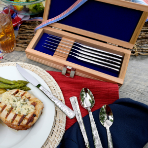 NEW! American Liberty Solid Handle Steak Knife "We the People" Set of 6 with Presentation Chest