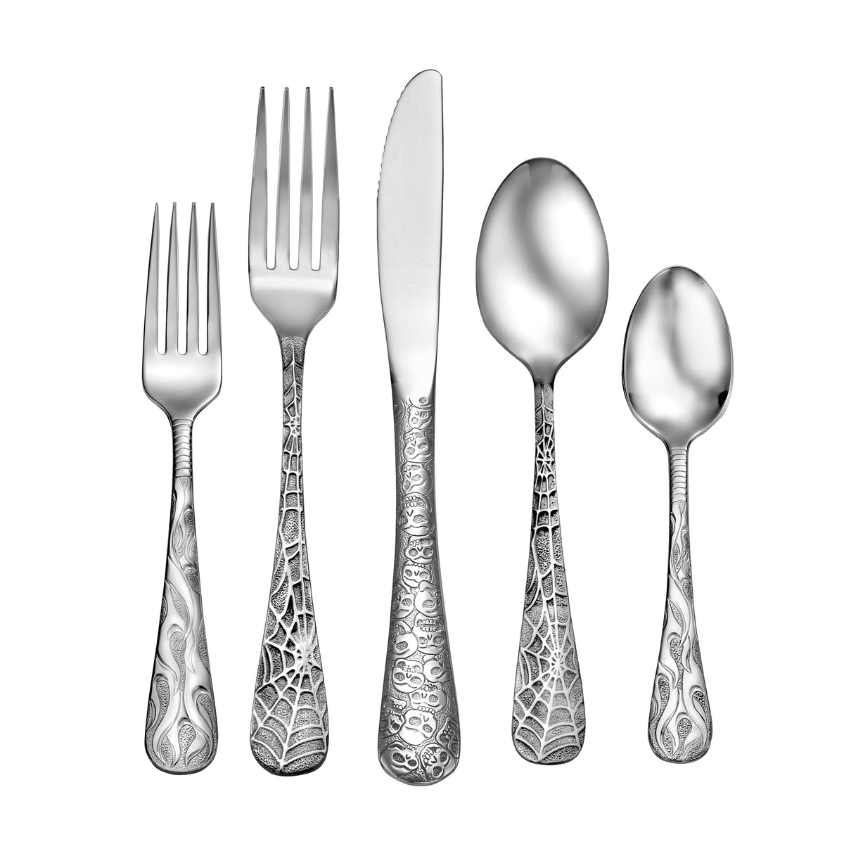 Wicked & Wild 5 Flatware Set on White background