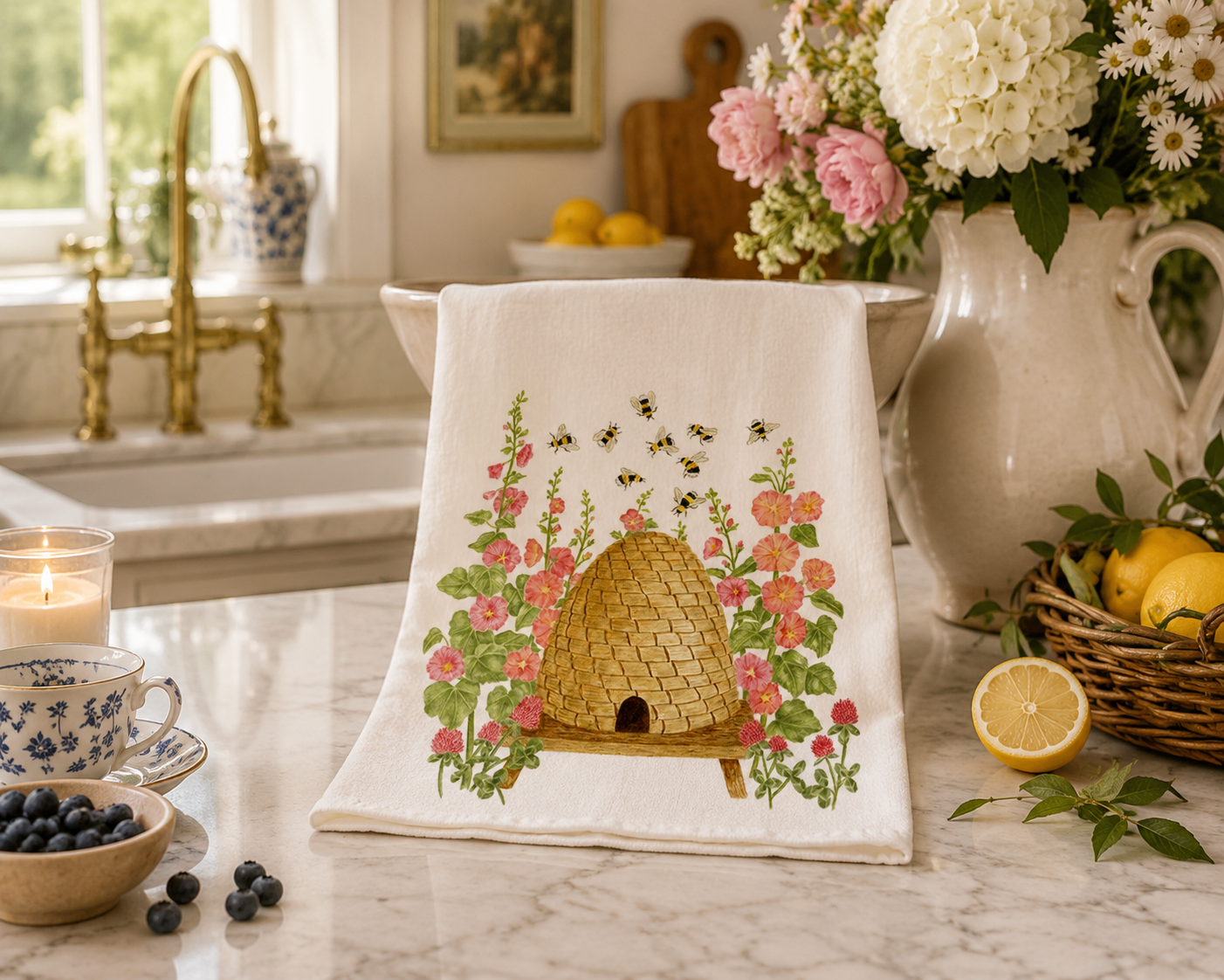 Liberty Tabletop Bee Hive Flour Sack Towel