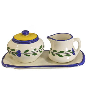 Sugar Creamer Set on Tray American Garden