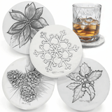 Holiday Drink Coasters Set of 4