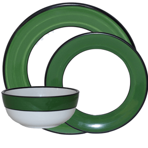 3pc Place Setting Green Spree