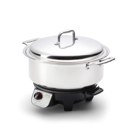 Stainless Steel 6 Quart Gourmet Stockpot with Cover with Slow Cooker