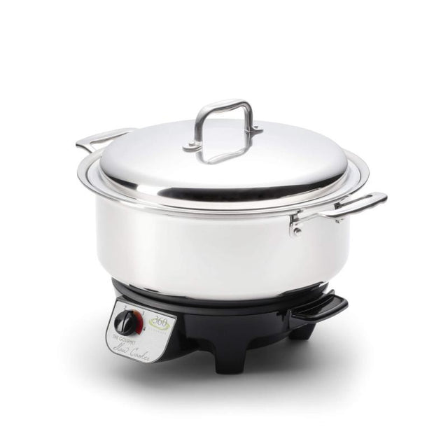 Stainless Steel 6 Quart Gourmet Stockpot with Cover with Slow Cooker