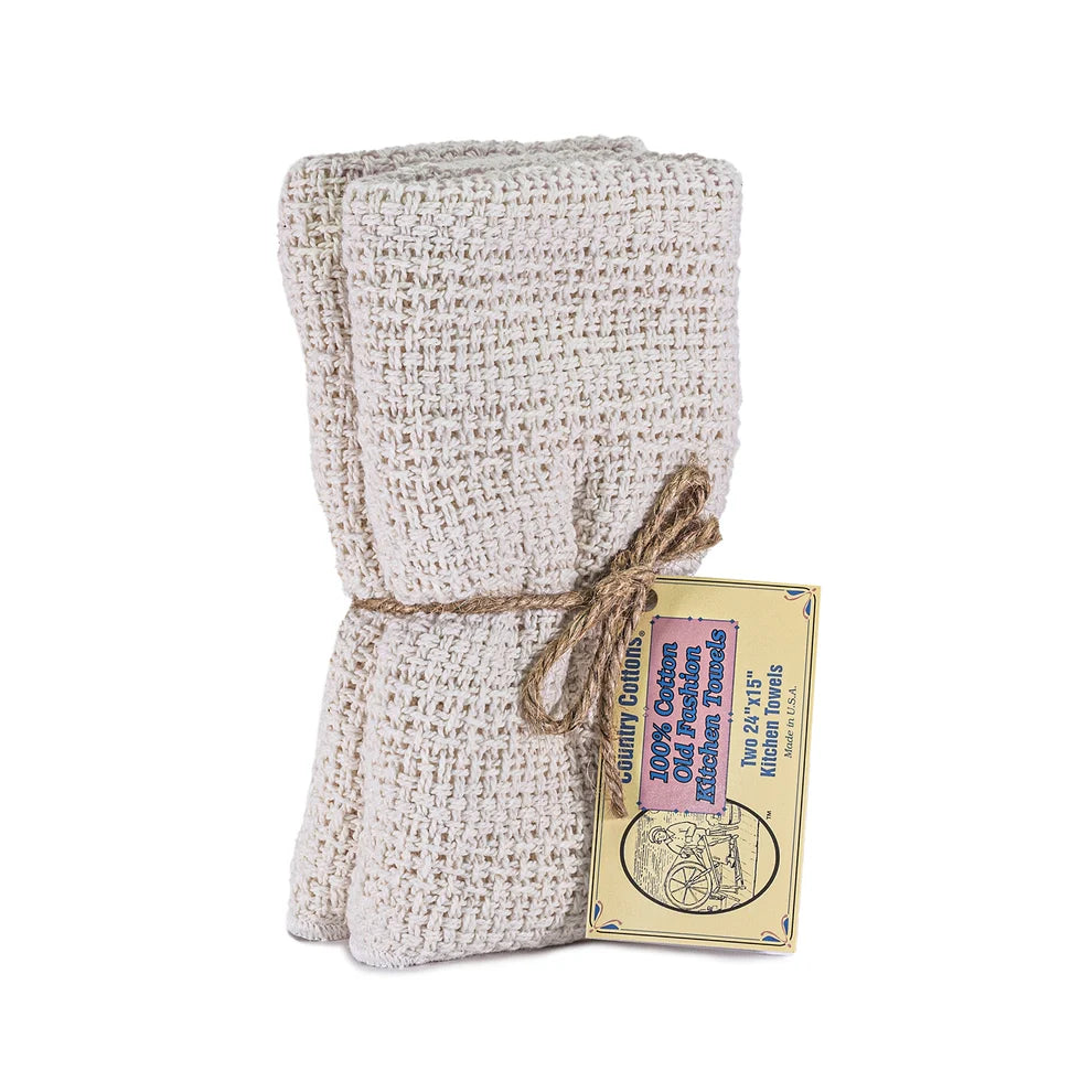 Kitchen Towels 2 Pack - 100% Cotton - Available in Natural, Slate Blue and Sage