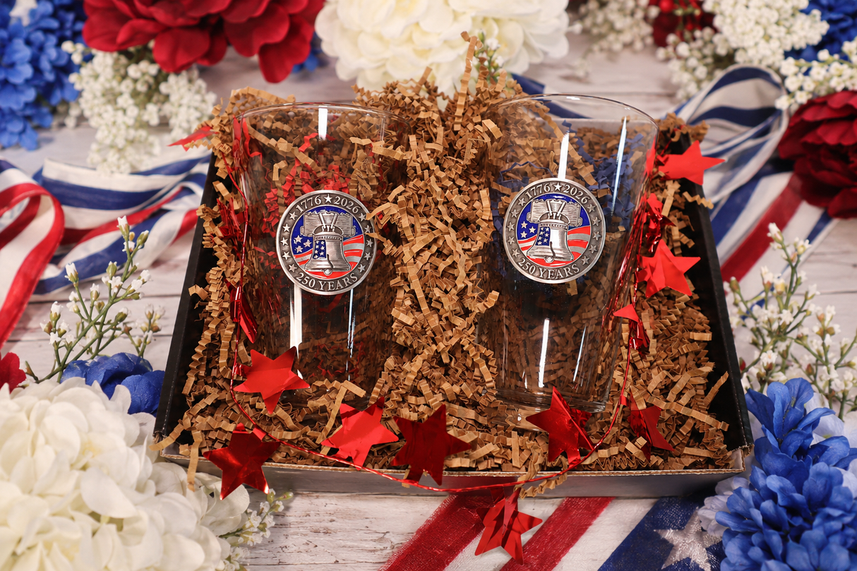 Liberty Bell Pub Tall Glass America 250 Celebration