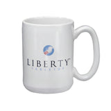 Liberty Tabletop Logo White Mug with Flag