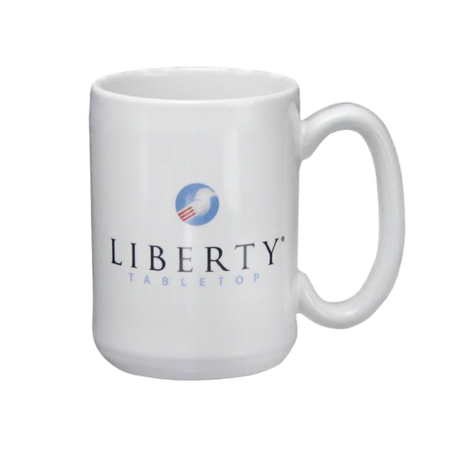 Liberty Tabletop Logo White Mug with Flag