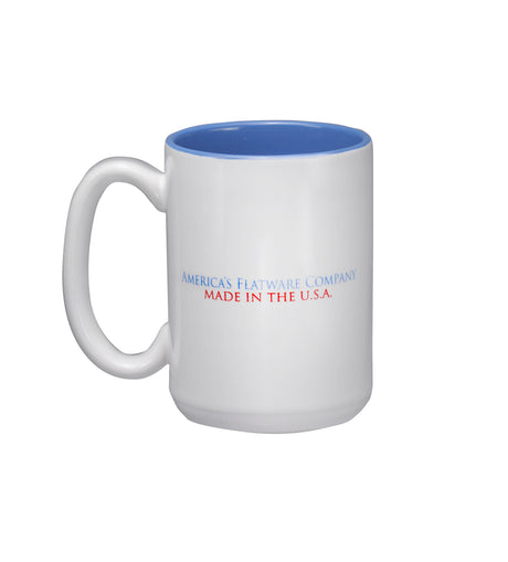 Liberty Tabletop Logo White Mug with Flag blue interior