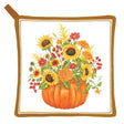 Pumpkin with Sunflower Potholder