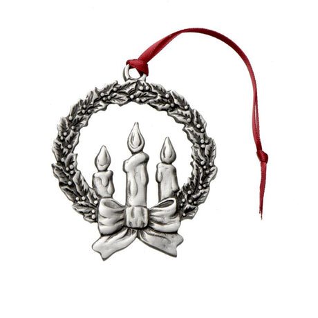 Candles in Wreath Ornament