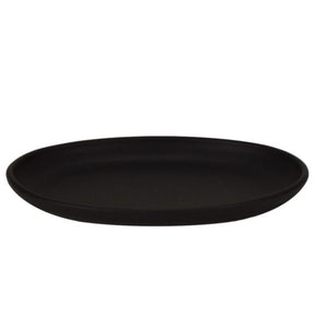 Ceramic Oval Serving Platter in American Black Matte 12.5" x 9"