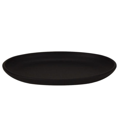 Ceramic Oval Serving Platter in American Black Matte 12.5" x 9"