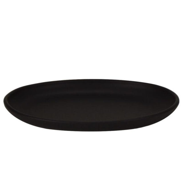 Ceramic Oval Serving Platter in American Black Matte 12.5" x 9"