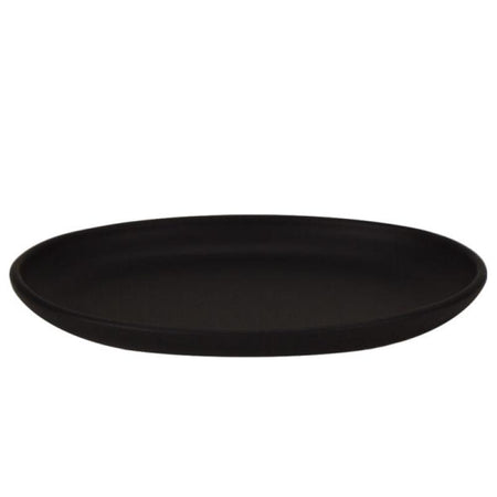Ceramic Oval Serving Platter in American Black Matte 12.5" x 9"