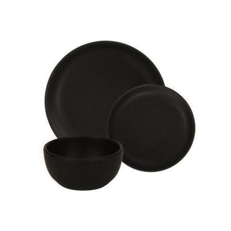 3 piece place setting American Black Matte
