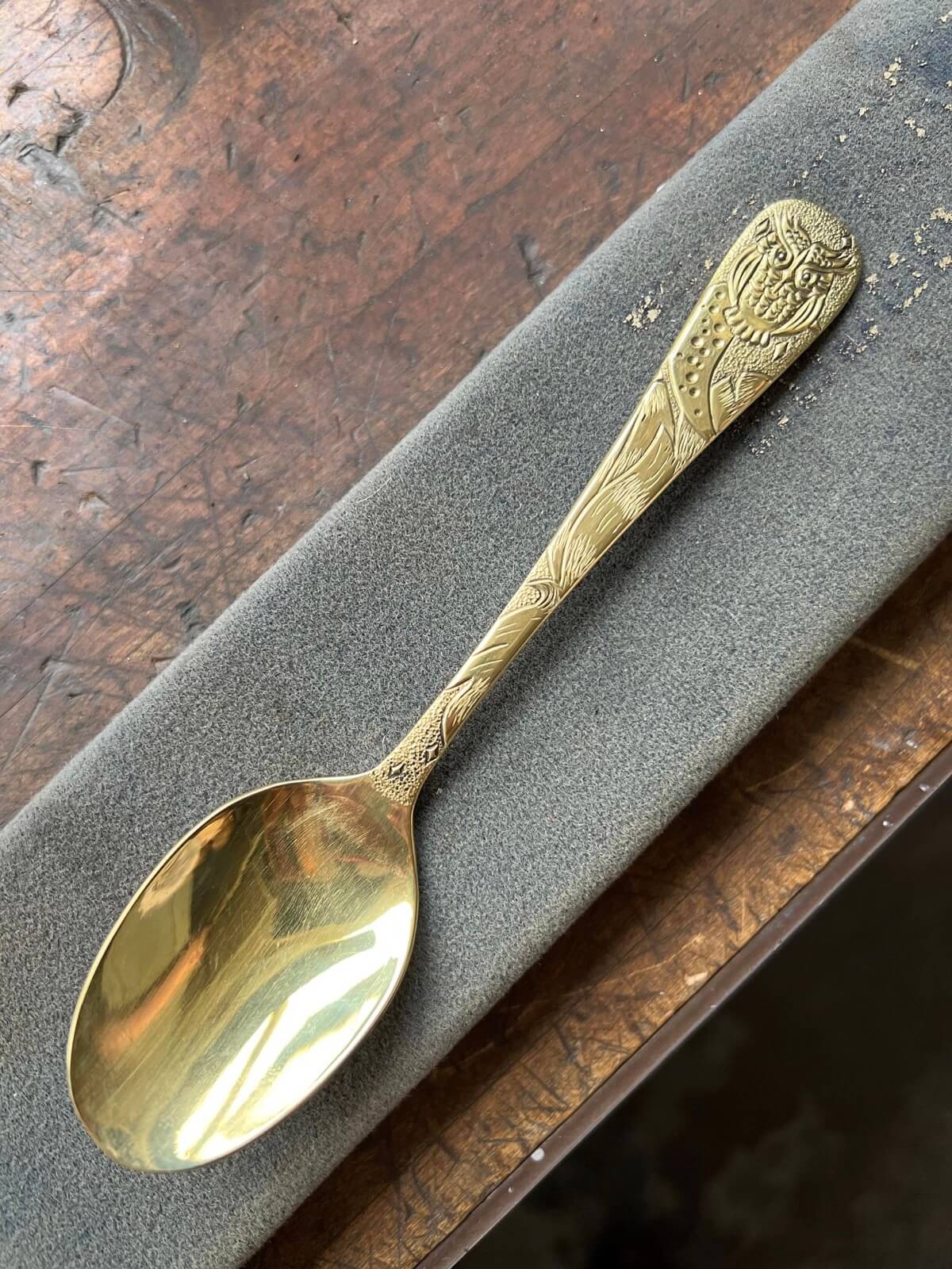 Conceptual Owl design brass spoon prototype