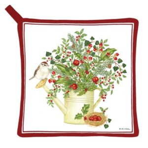 Christmas watering can potholder