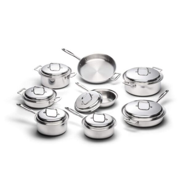 Liberty Tabletop Cookware Collection – 15-Piece Stainless Steel Cookware Set