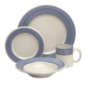 White and blue dinnerware