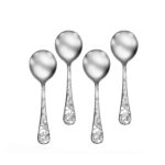 Holidays flatware 4 piece soup spoon set on white background