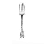 Holidays flatware cold meat fork on white background