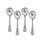 honey bee soup spoon set of 4 shown on white background