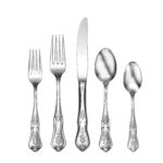 Kensington 5 piece place setting made in the USA on white background.