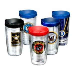 Liberty all service tumblers on white background.
