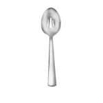 Modern America pierced serving spoon shown on a white background.