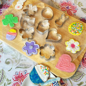 New Spring Cookie Cutters with decorated cookies