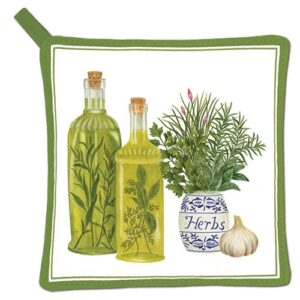 Oil & Herbs Potholder on white background