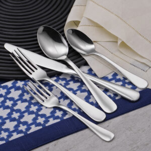Patriot Flatware Pattern Glam Shot shown on a decorative table