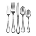 Pearl flatware 5 piece set made in USA shown on a white background