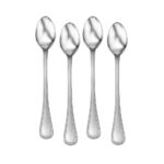 satin pearl iced teaspoon set of 4 shown on a white background
