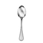 satin pearl brushed serving spoon made in USA shown on a white background