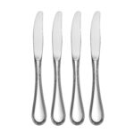 four piece pearl dessert knife set made in USA shown on a white background
