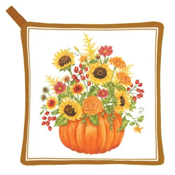 Pumpkin with Sunflower Potholder