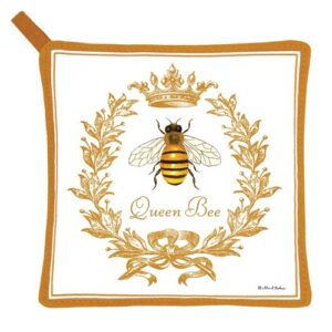 Queen bee pot holder on white background