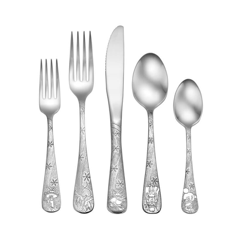 Holidays flatware 5 piece spoon on white background