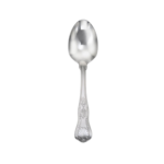 Sheffield solid serving spoon on white background.