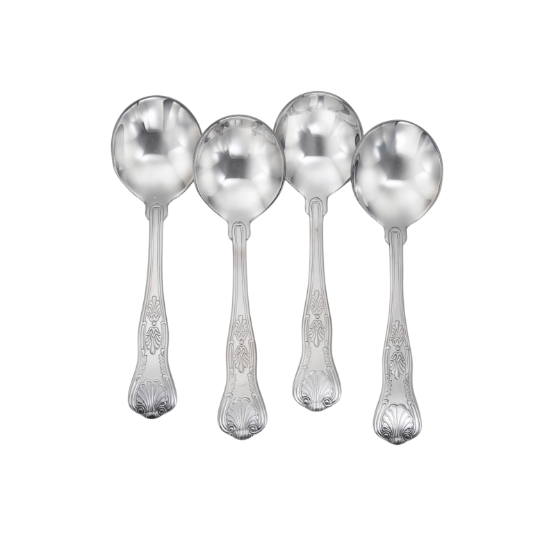 Round Bowl Soup Spoon Set of 4 Reed & Barton Grande newest Renaissance (Sterling)