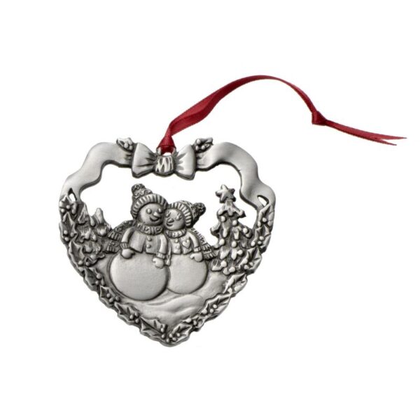 Snowcouple in Heart Ornament