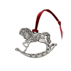 rocking horse christmas pewter ornament