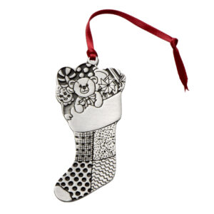 stocking christmas pewter ornament