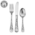 Earth flatware set on white background.