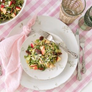 brussel sprout salad on table