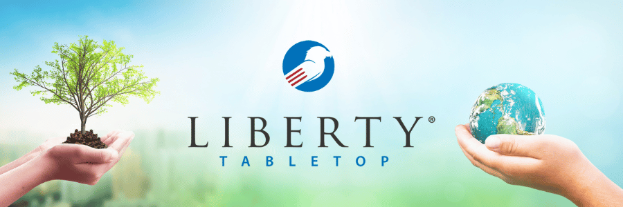 Liberty Tabletop Environmental Friendliness Banner with Earth and Tree
